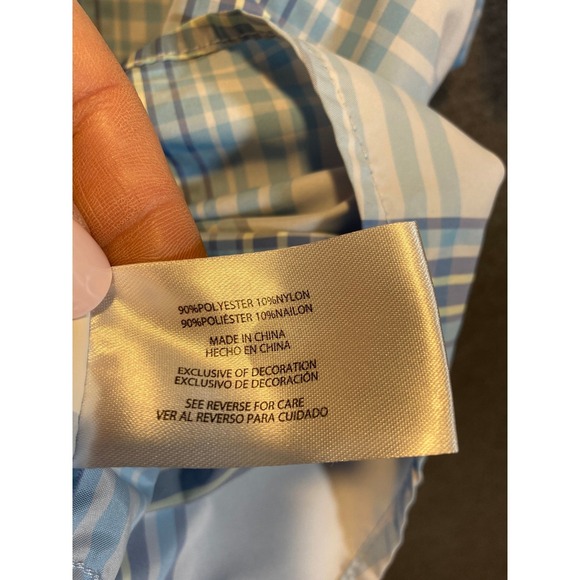 Eddie Bauer Womens XL Blue Plaid Short Sleeve Button Up Hiking Shirt EB004068 - Picture 4 of 11